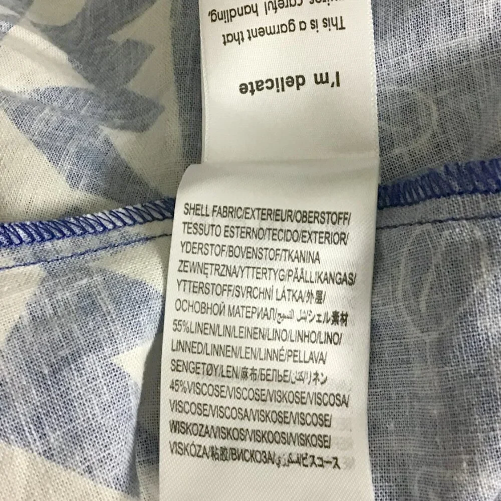 Farm Rio Mixed Ondina Blue Midi Cut out Ruched Sided Buttoned Down Maxi Dress - Picture 16 of 16